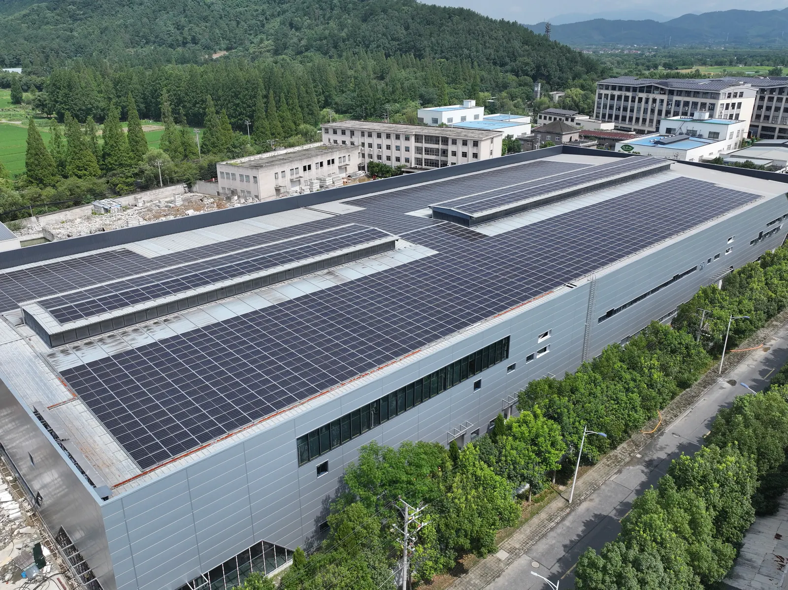 Aerial detail of the modern central production site