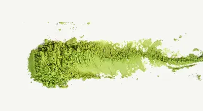Bright green matcha powder reference